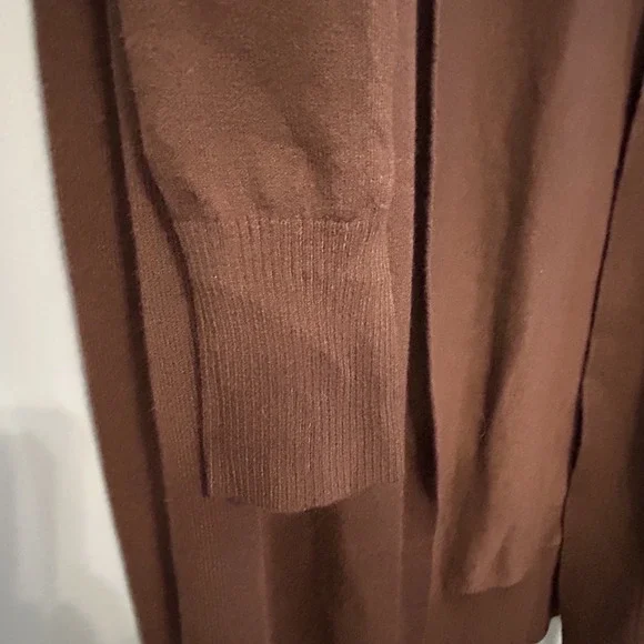 A New Day Women's Open Front Duster Long Cardigan Brown Size Medium New Sweater - Picture 7 of 12